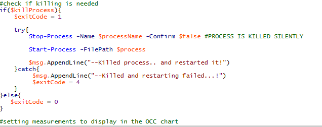 Ausschnitt eines PowerShell Skripts