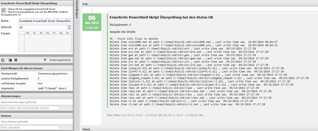Das Skript in Server-eye