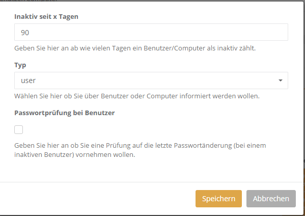 Inaktive Benutzer - Konfig