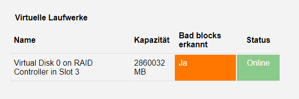 Dell iDRAC RAID Bad Block