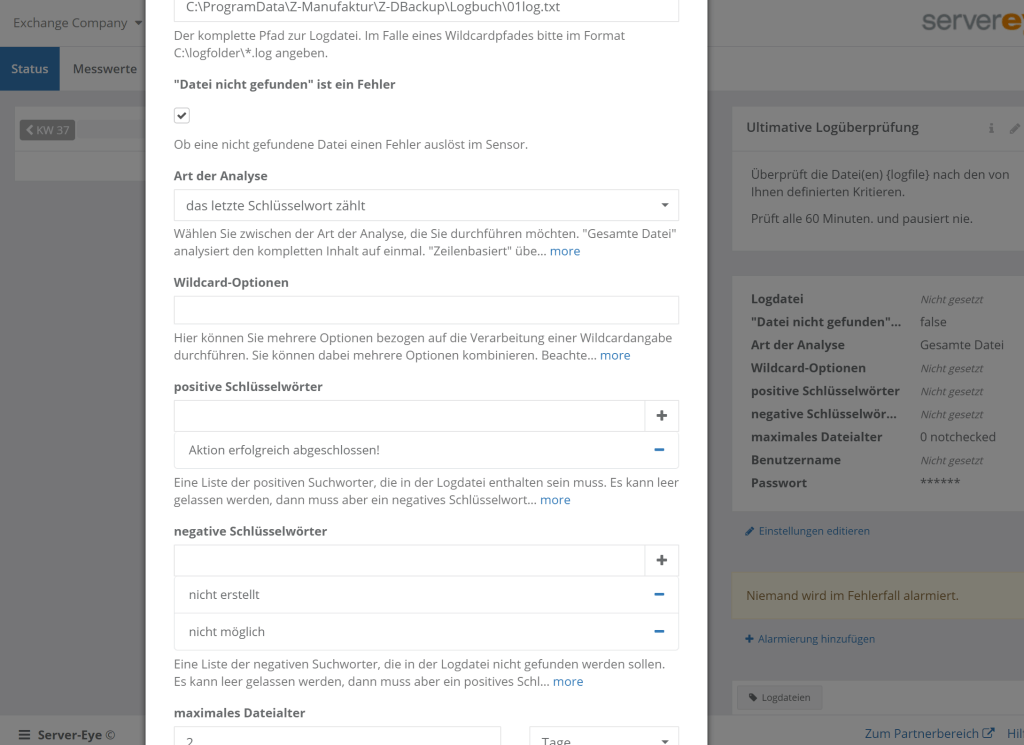 ZD-Backup Einstellungen
