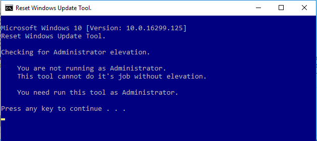 Skript Reset Windows Update