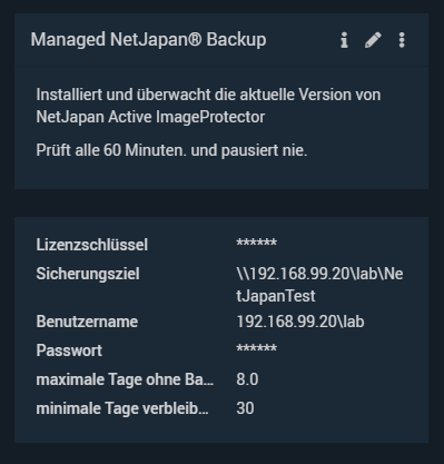 NetJapan - Einstellungen Backup