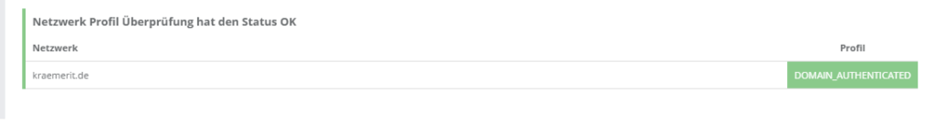 Netzwerk Profile -OK Status