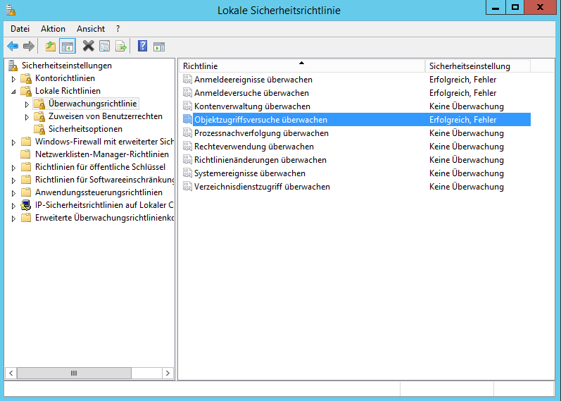 Verzeichniszugriffe - Policy