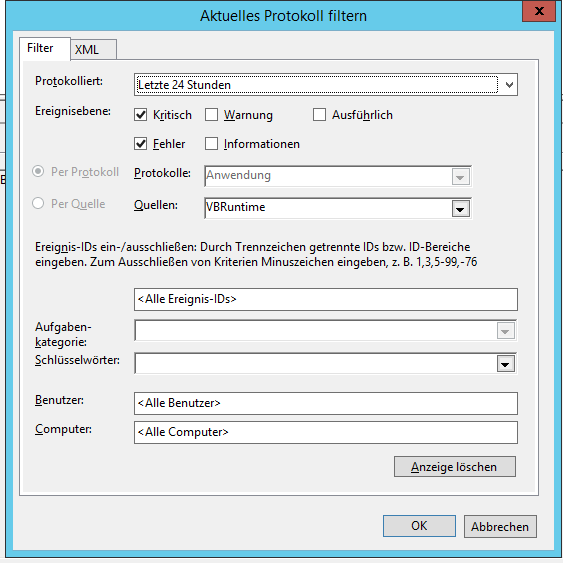 Langmeier Backup - protocolfilter