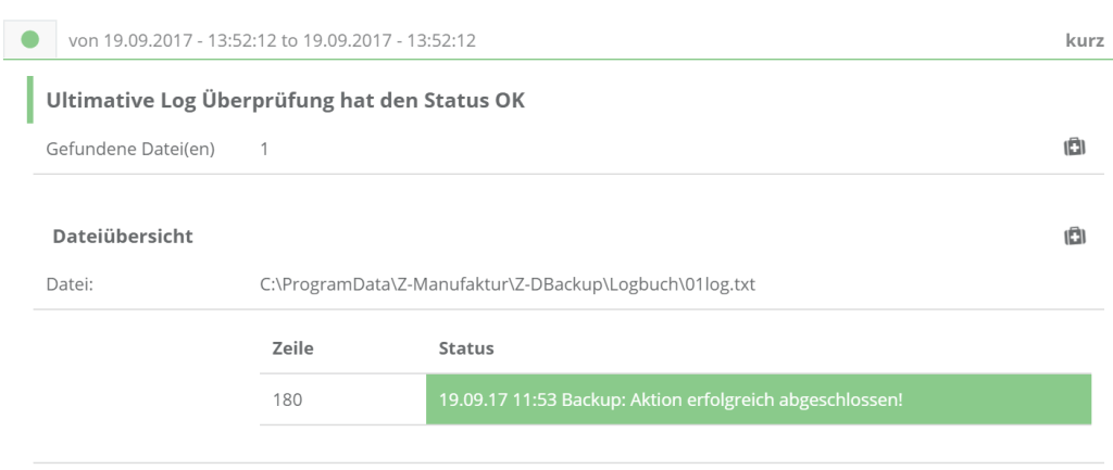 ZD-Backup Status OK