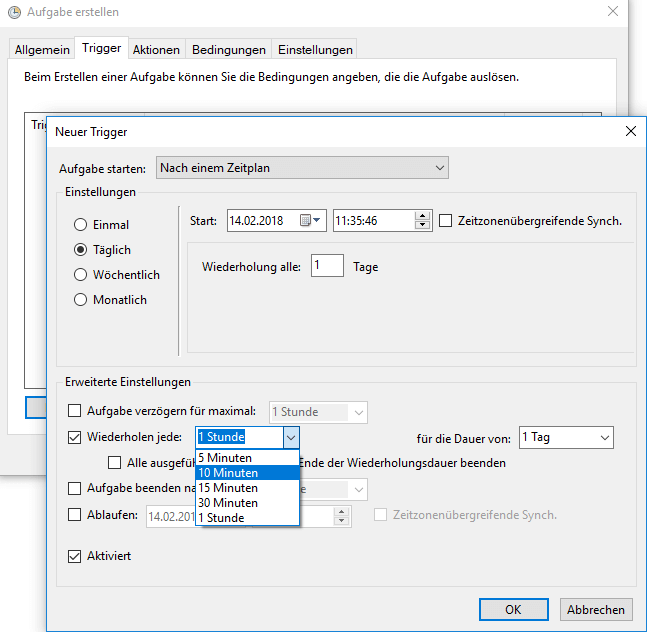 Automation - Aufgabenplanung2