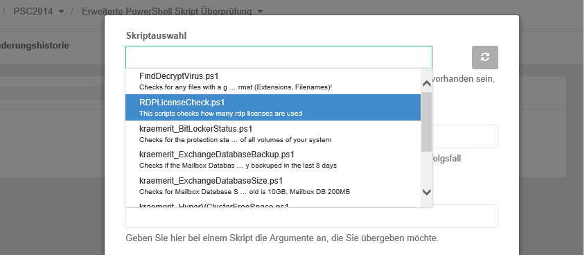 Skriptauswahl