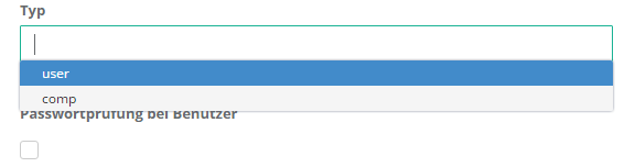 Inaktive Benutzer - Einstellungen Typ