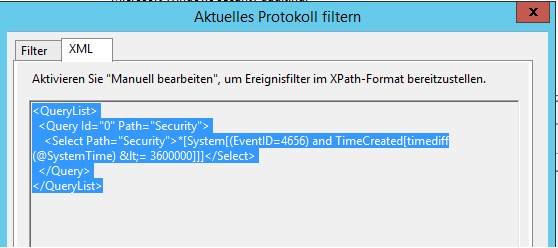 Verzeichniszugriffe - Filterkonfig 2